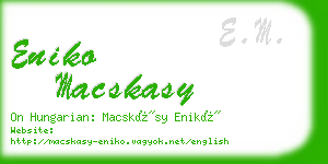 eniko macskasy business card